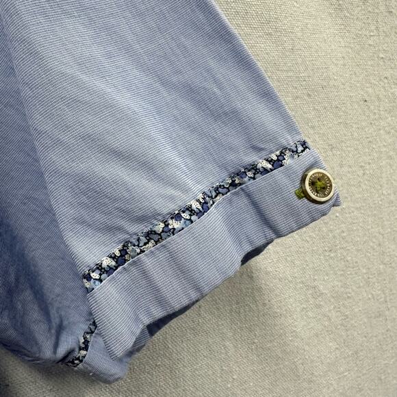 Ted Baker set of 2 men's short sleeve button up tops Size 3 magenta Size 4 blue - Picture 9 of 16